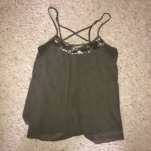 Olive green going out top